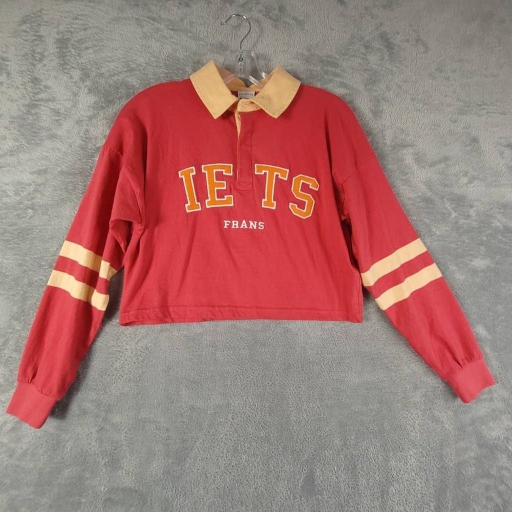 Urban Outfitters Womens Iets Frans Crop Top Red Graphic Long Sleeve Bishop S New